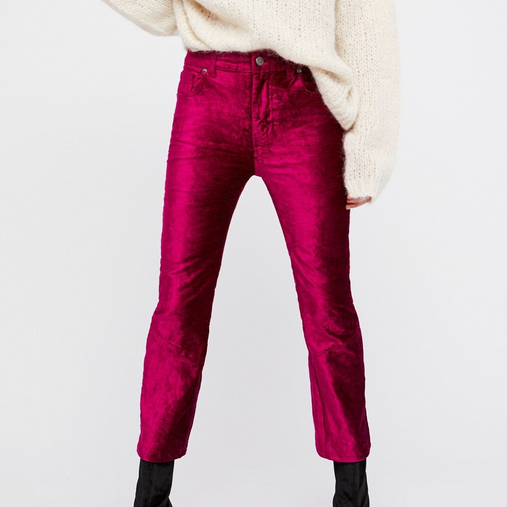 Free People Velvet Crop Flare Pants